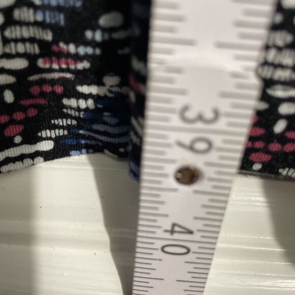 Chico’s Women’s Dress 3 Slit Bell Sleeve Jersey Knit Chevron Print 16/18 - Picture 4 of 10